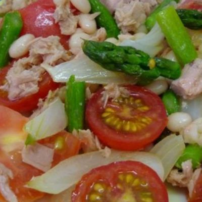 Receta: Ensalada de judía seca con atún