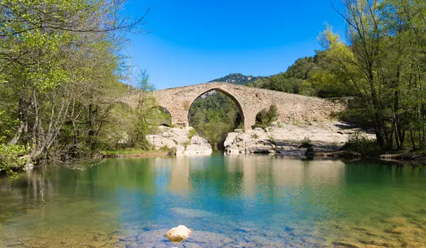 Pont de Pedret i basses en un dia assolellat