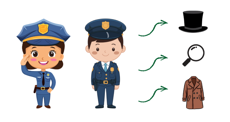 Transformación de un disfraz de policía en uno detective por carnaval